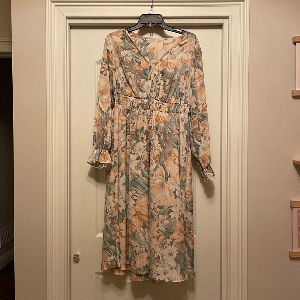 Floral printed midi dress